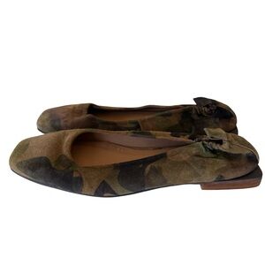 Pedro Anton Camo Suede Ballet Flats in Olive Green and Brown